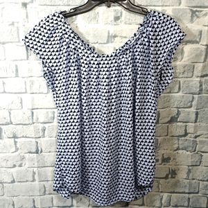 LC Lauren Conrad Heart Print Blouse M